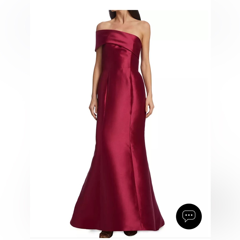 Amsale Off The Shoulder Mikado Gown - Gem